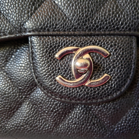 Chanel jumbo classic double flap black caviar silver hw bag - Picture 12 of 15